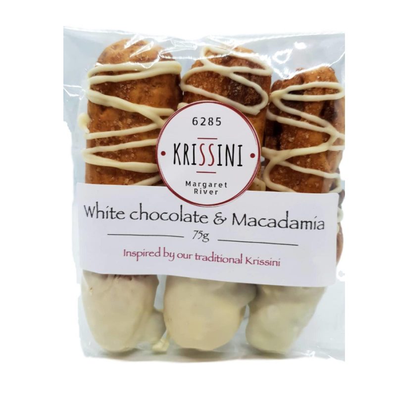 Krissini Dolce white choc & Macadamia - Boxed Indulgence