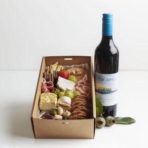 BOXED INDULGENCE Gourmet Grazing Box with Red Wine 2 -3 people